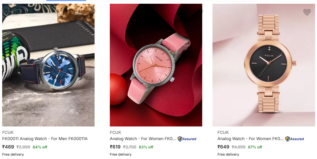 Image of Fcuk Wrist Watches Starts at ₹469