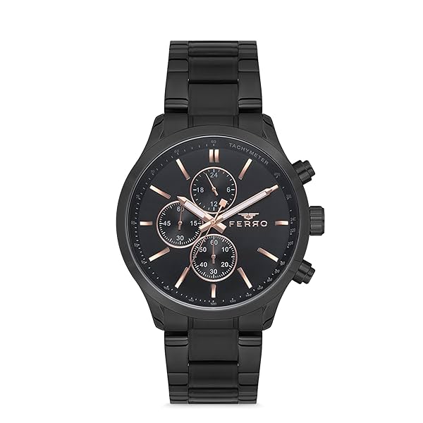 Image of Ferro Analog Black Dial Men's Watch-FM11031A-G