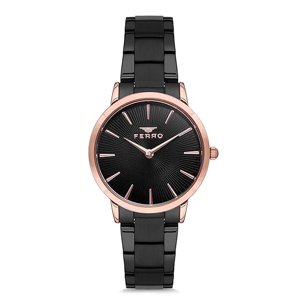 Image of Ferro Analog Black Dial Women's Watch-F1928A-1025-R