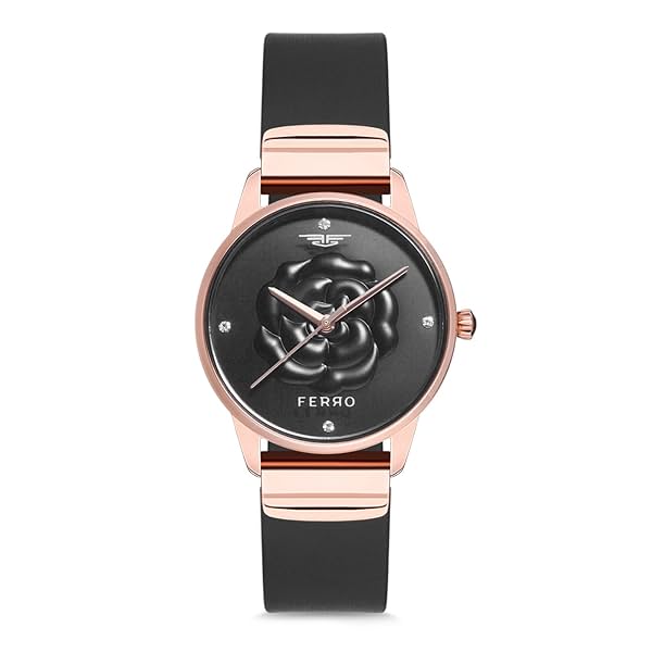 Image of Ferro Analog Crystals Round Dial Women's Watch 