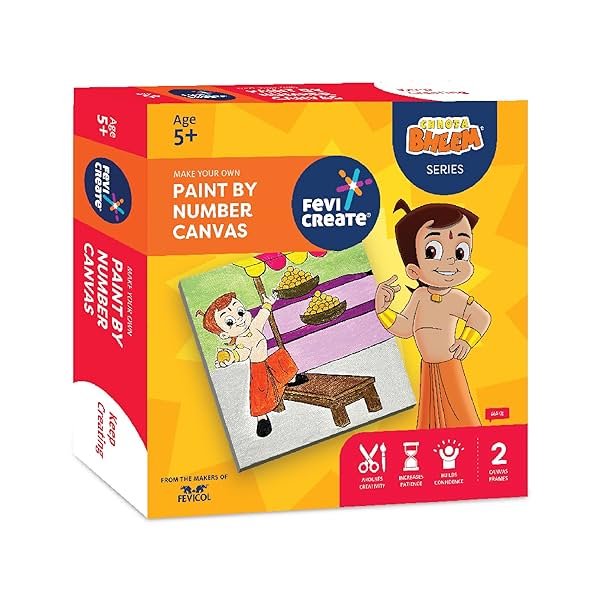 Image of Fevicreate Chhota Bheem Chhutki Paint by Numbers Kit