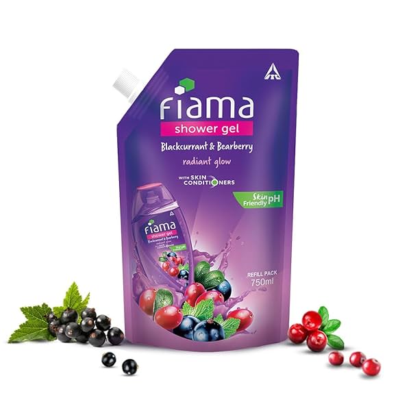 Image of Fiama Shower Gel Blackcurrant & Bearberry Body Wash, 750ml 