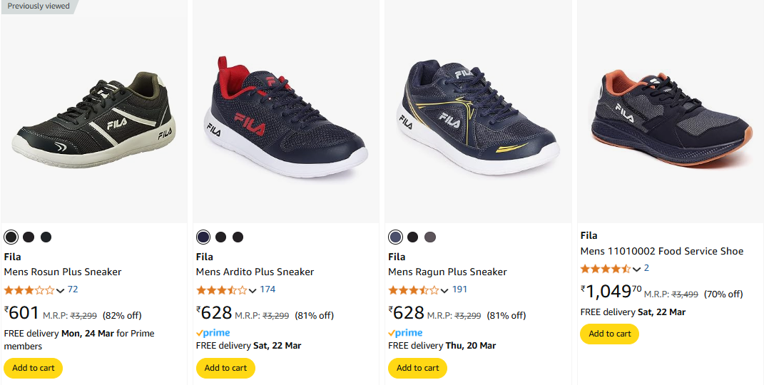 Image of Fila Men's sports shoes Minimum 80% Discount