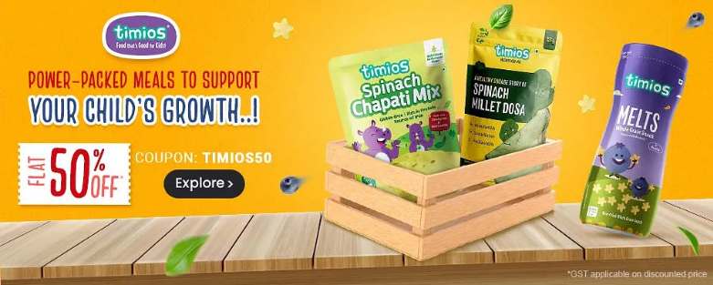 Image of FirstCry Offer: Flat 50% Off on Timios Products