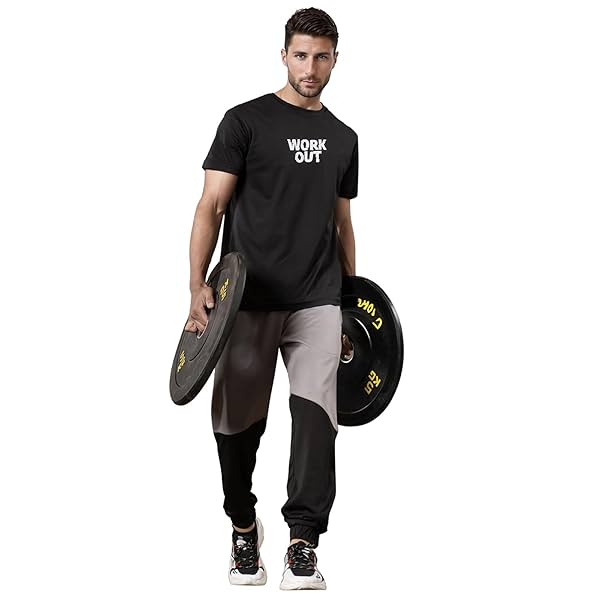 Image of FitMonkey Sports Crew Neck Stretchable Dry Fit T Shirt