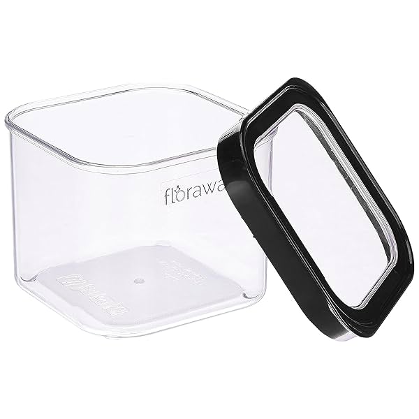 Image of Floraware Food Safe Plastic Multiuse Square Fit-Lock Airtight Storage Jar