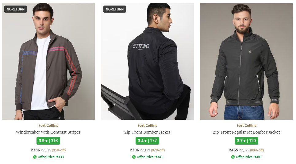 Image of Fort Collins Men's Jackets Starts at ₹386