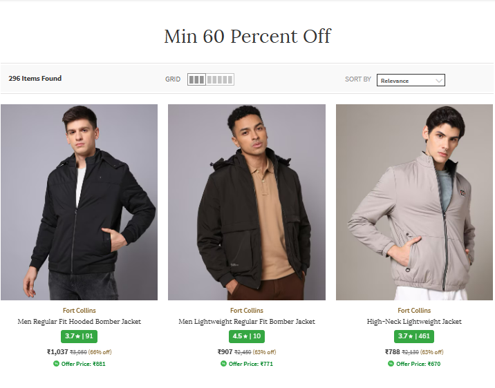 Image of Fort Collins Mes's Jackets Minimum 60% Discount 