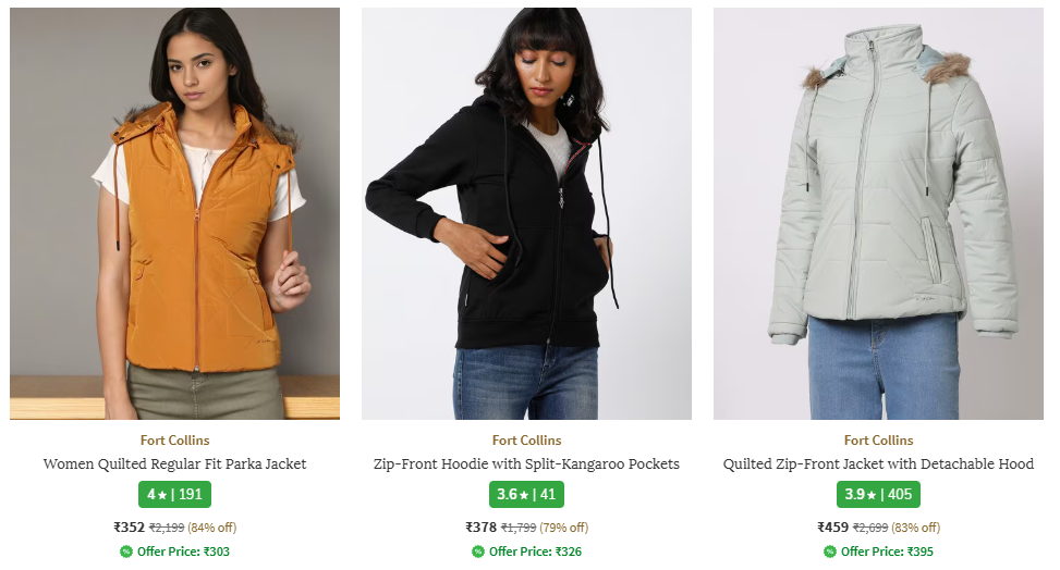 Image of Fort Collins women's Jackets Starts at ₹352