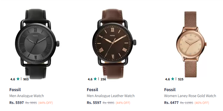 Image of Fossil Men Black Analogue Watch Starting up to 5597% Discount