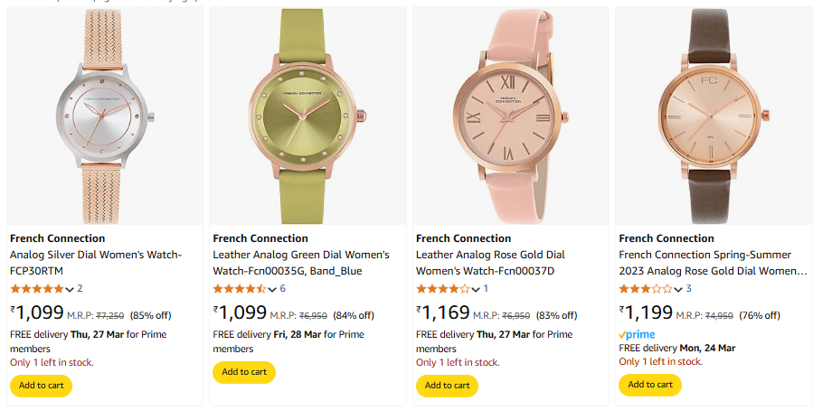 Image of French Connection Analog Women Watch Minimum 85% Discount