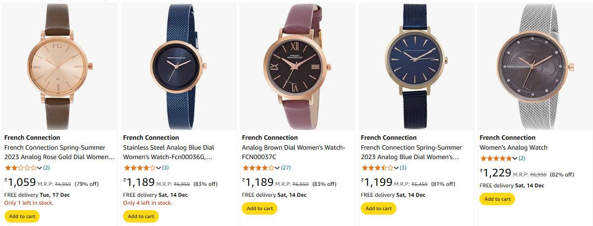 Image of French Connection Analog Women's Watch up to 83% Discount