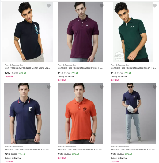 Image of French Connection Men Fashion Starts Price @ ₹390