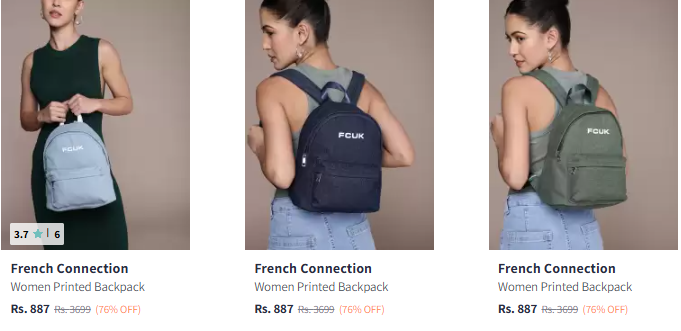 Image of French Connection Women Printed Backpack Minimum 70% Discount