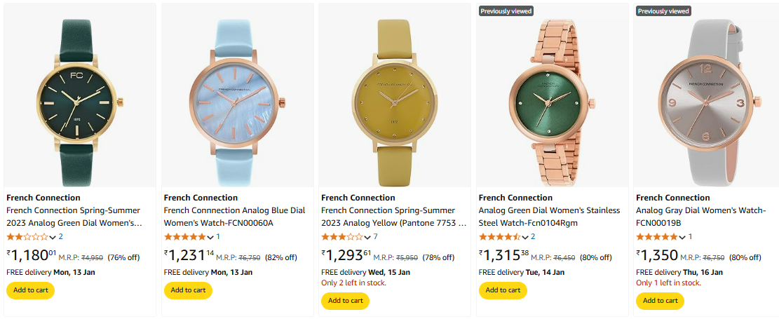 Image of French Connection Women's Watch minimum 80% Discount