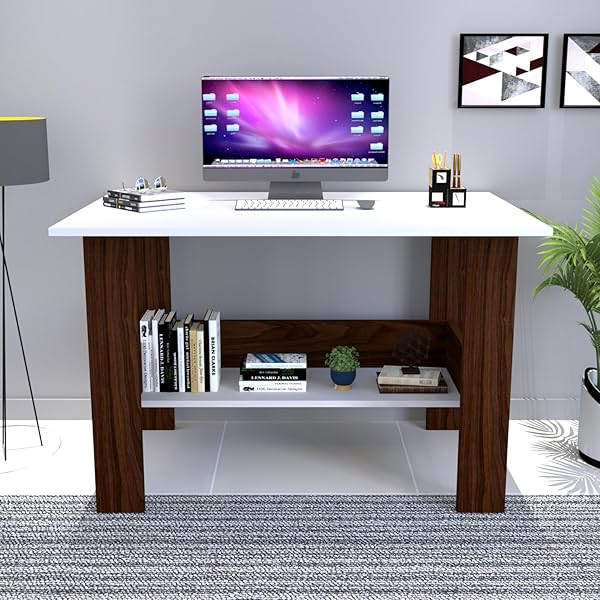 Image of Furnifry Multifunctional Engineered Wood Small Study Table and Office 