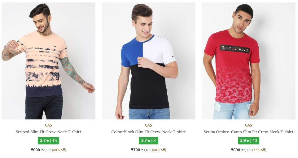 Image of GAS Men's T-shirts min.70-80% Discount