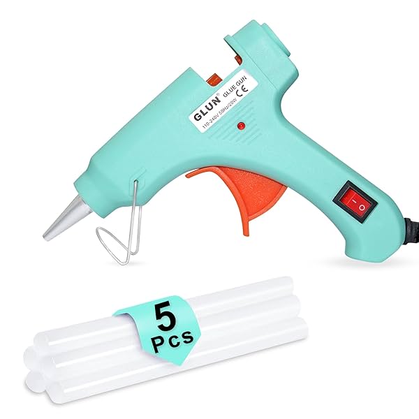 Image of GLUN 20 Watt Glue Gun Peach Colour With 7Mm Glue Sticks