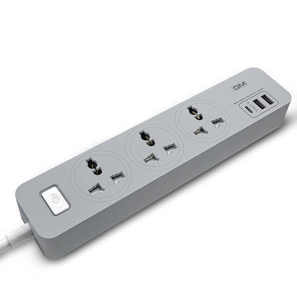 Image of GM Cuba 3341 Power Strip with USB Type–C, 3 International Sockets