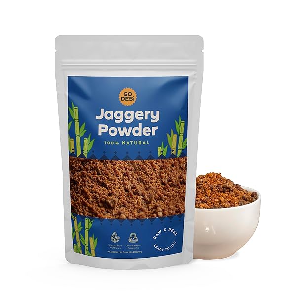 Image of GO DESi Jaggery Powder 500g, Gur, Gud, Pure and Natural