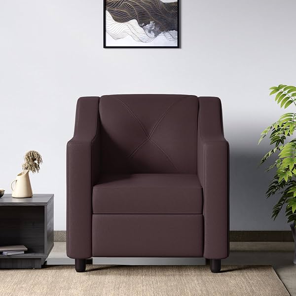 Image of GODREJ INTERIO Monarch 1-Seater Leatherette Sofa