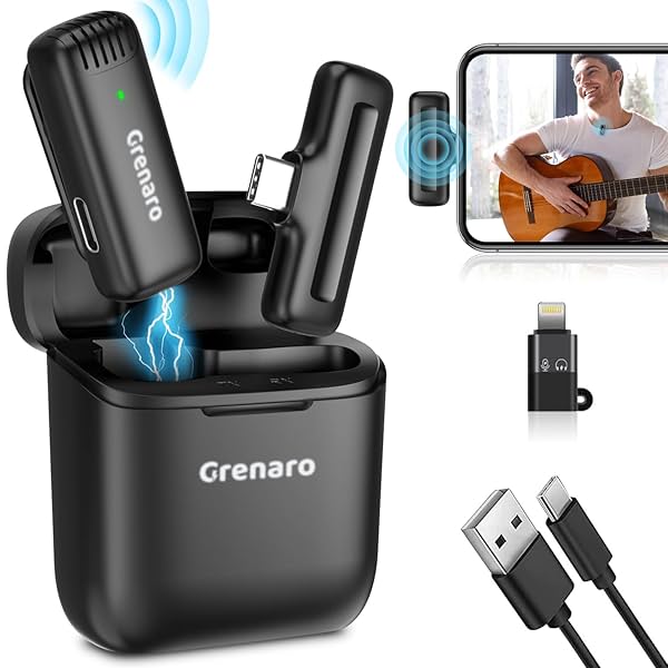 Image of GRENARO J11 Wireless Mic with Charging Case