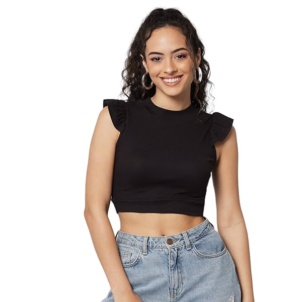 Image of GUTI Pack of 2 Fitted Cotton Crop Top