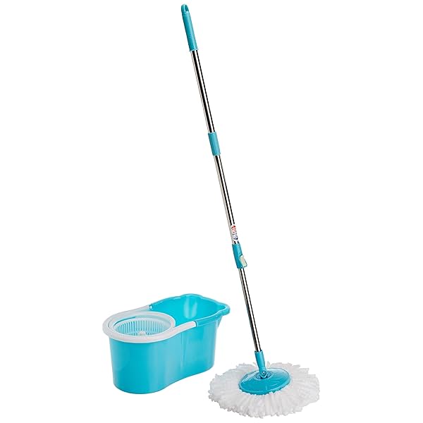 Image of Gala Aqua Spin Mop with 4 Wheels & Big Bucket with 2 Microfiber Refills