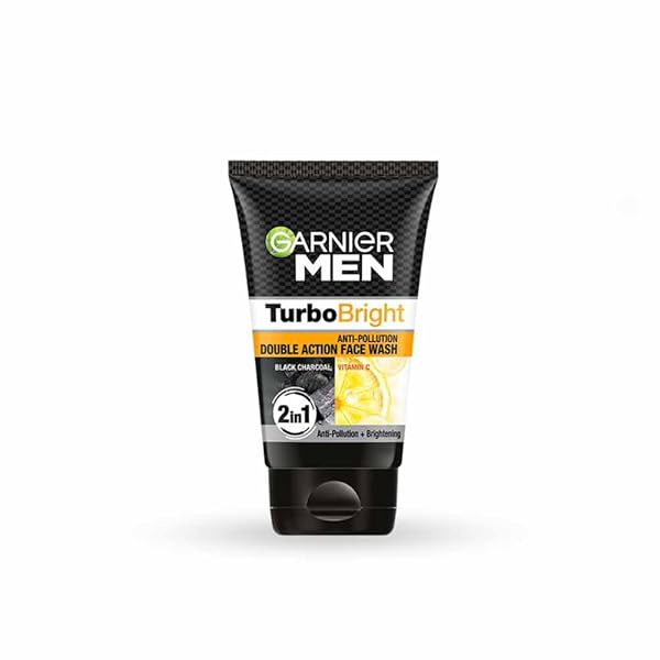 Image of Garnier Men, Face Wash, Brightening & Anti-Pollution, TurboBright Double Action, 100 g