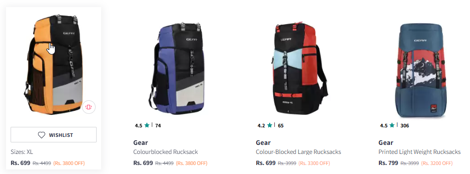 Image of Gear Color-Blocked Rucksack Starting @ ₹699