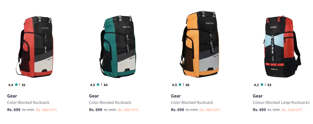 Image of Gear Color-Blocked Rucksack Starting Price @ ₹699