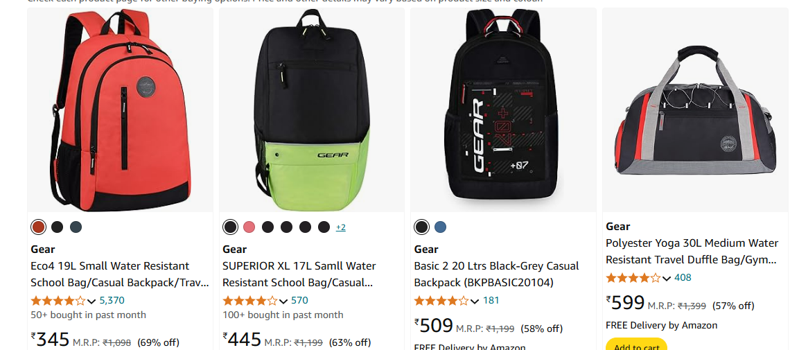 Image of Gear backpacks Up to 69% discount