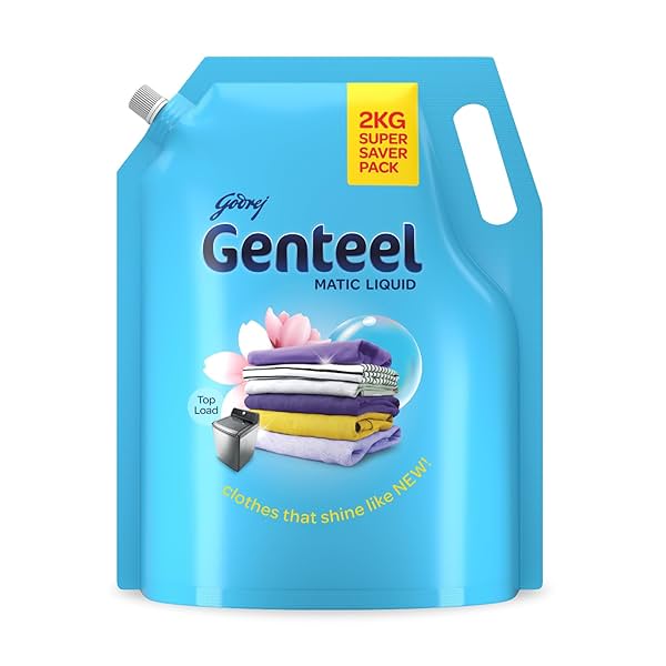 Image of Genteel Matic Liquid Detergent Refill Pouch for Top load Washing - 2kg