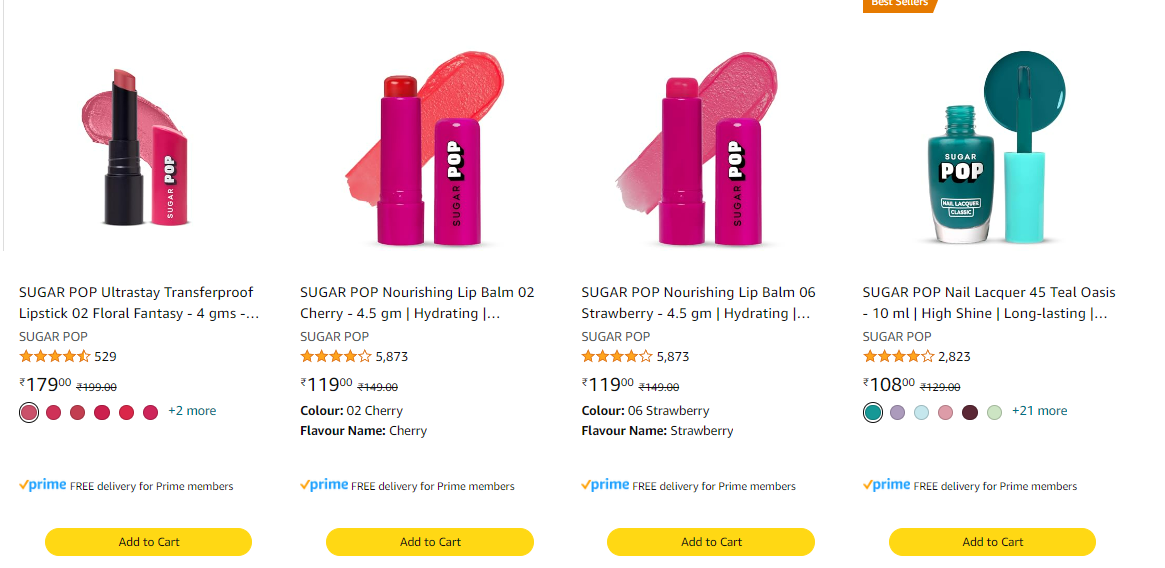 Image of Get a Lipstick on all Sugar orders + Extra Discount 