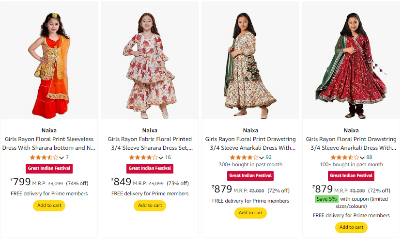 Image of Girl's Salwar Suit Set Starts ₹799