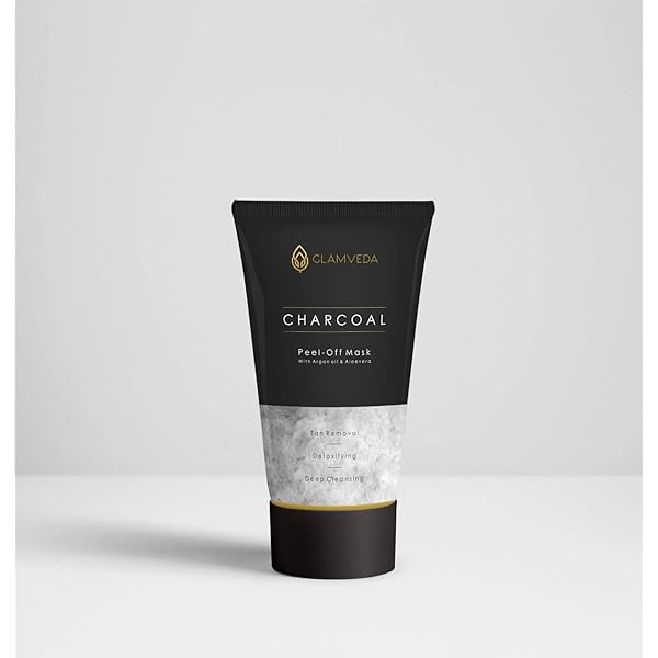 Image of Glamveda Charcoal Peel Off Mask Enriched With Argan Oil and Aloe Vera, Black, 100 g