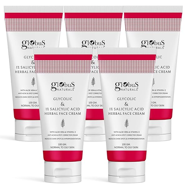 Image of Globus Naturals Glycolic & Salicylic Acid Anti Acne Face Cream,