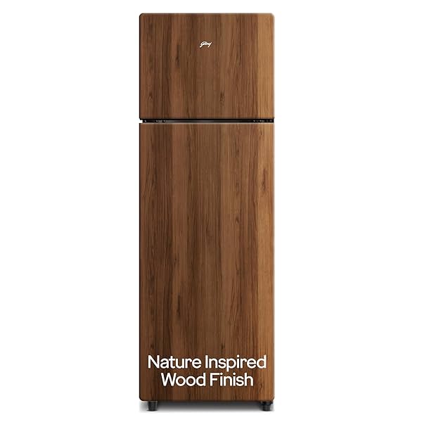 Image of Godrej 244 L 3 Star Wood Finish, 30 Days Farm Freshness, Frost Free Inverter Double Door Refrigerator 