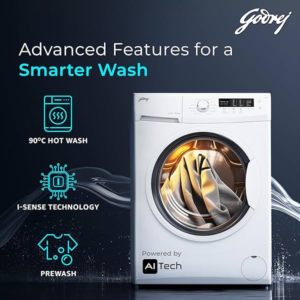 Image of Godrej 8 Kg 5 Star (2024 Model, WFEON CRS 8012 5.0 FKEDM GLWH, Inbuilt Heater, Glacial White)