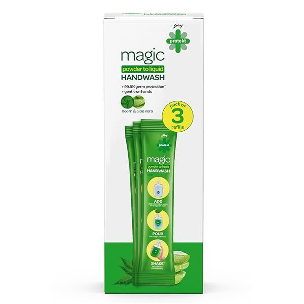 Image of Godrej Protekt magic Powder-to-Liquid Handwash - 3 Refills 