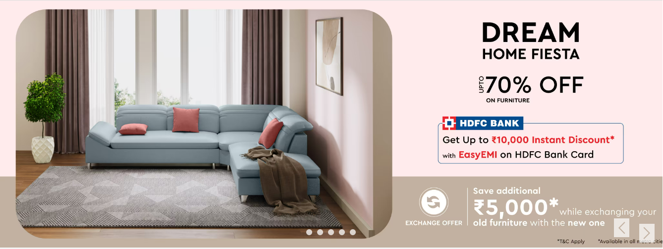 Image of Godrej interio DREAM HOME FIESTA : up to 70% off on Furniture + ₹10000 Instant Discount 