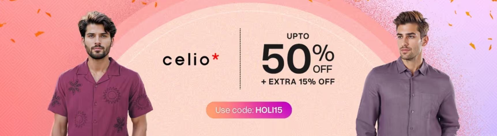 Image of Gofynd coupon : up to 50% off + 15 % extra on Celio