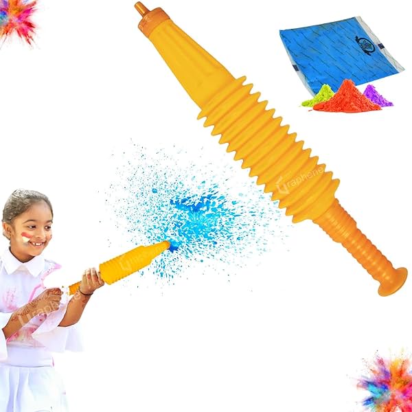 Image of Graphene Gulaal Gun with Herbal Holi Colour Powder, 1 prefilled + 1 refill.