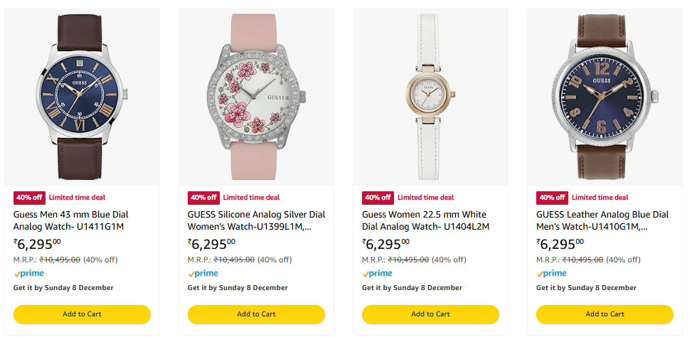 Image of Guess Men's & Women's Watches upto 40% Discount