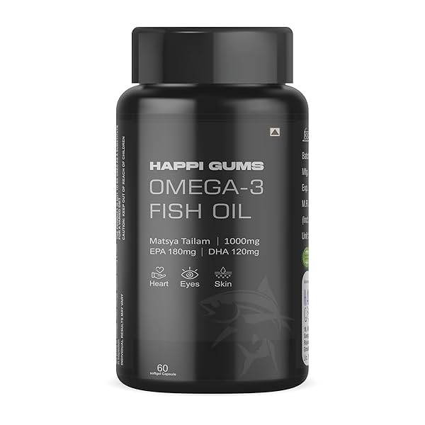 Image of HAPPIGUMS Omega 3 Fish Oil 1000 Mg