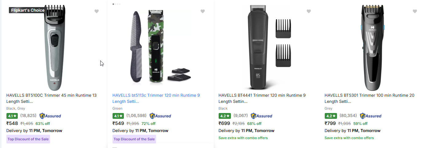 Image of HAVELLS BT5100C Trimmer Starting @ ₹548