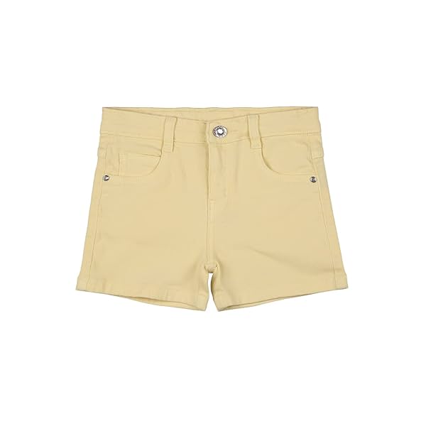 Image of HIGH STAR Girls Beige Slim-Fit Denim Shorts