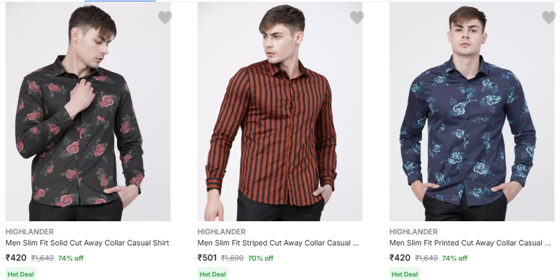 Image of HIGHLANDER Brand Men's Shirt's Minimum 70% Discount