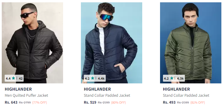 Image of HIGHLANDER Jackets for Men Up to 80% Discount