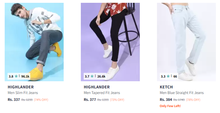 Image of HIGHLANDER Men Jeans Starting @ ₹337